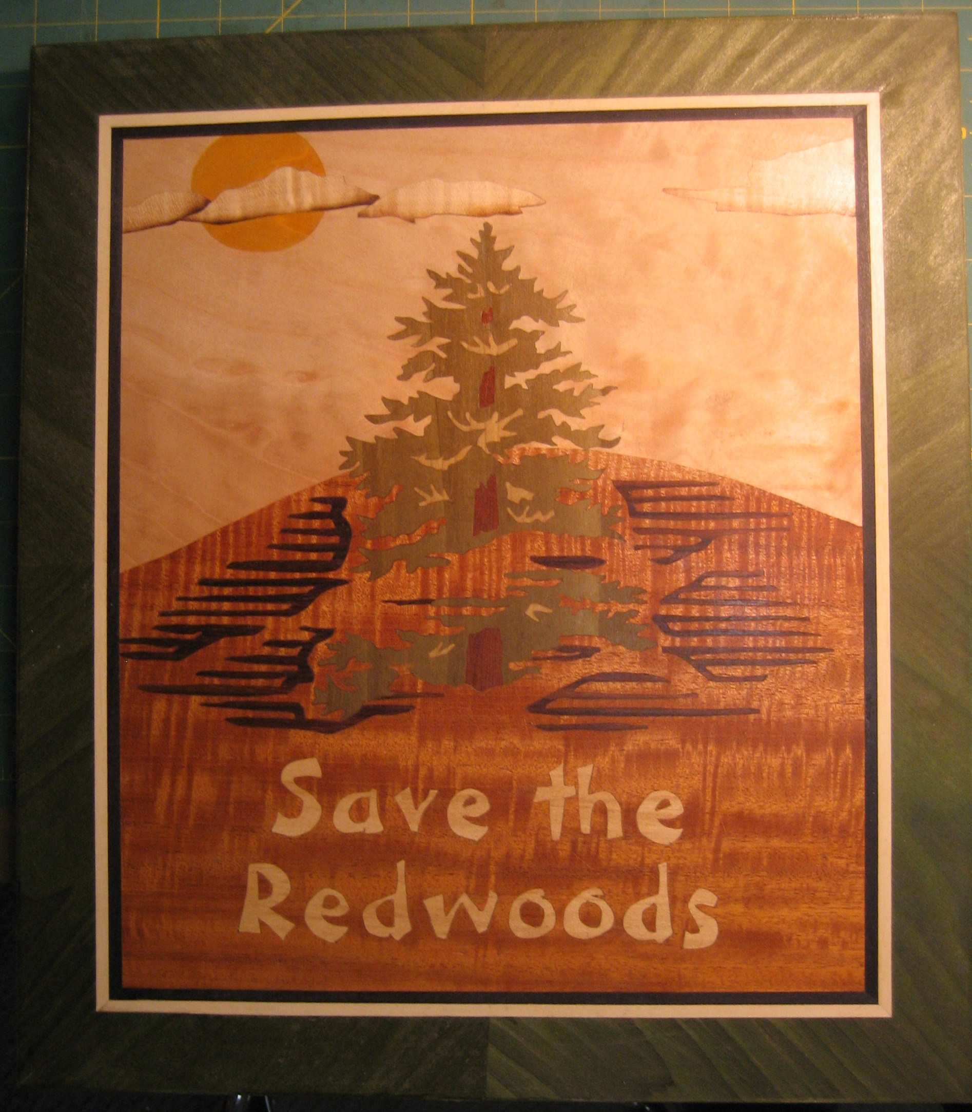 Marquetry work done in 2008.  For my son, Dan, who is director at the Save