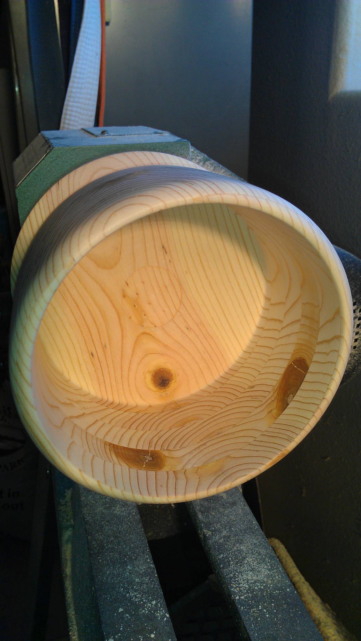 Pine Bowl with large foot (Step Dads turning)