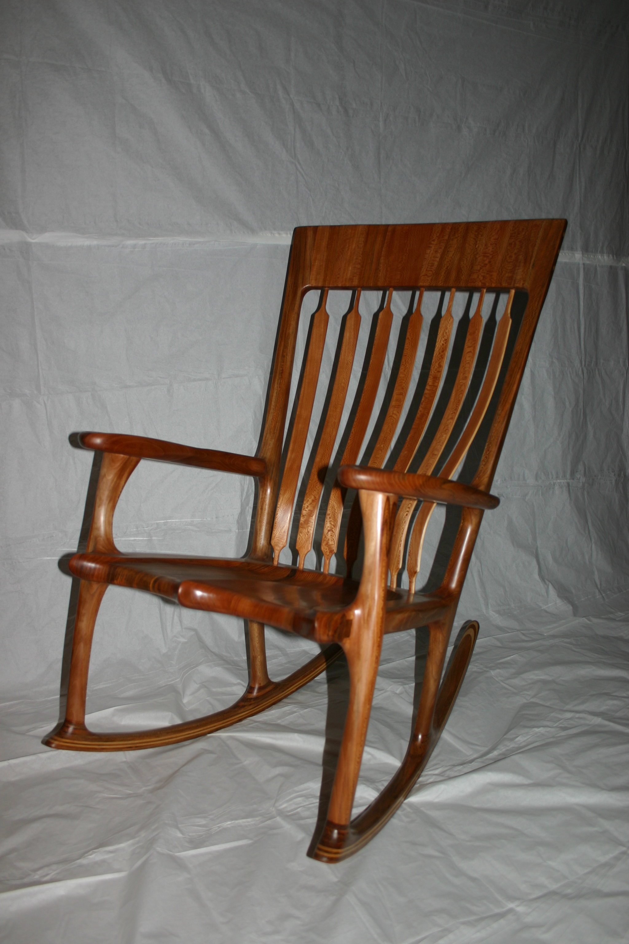 Quarter-sawn and Spalted Sycamore Rocker