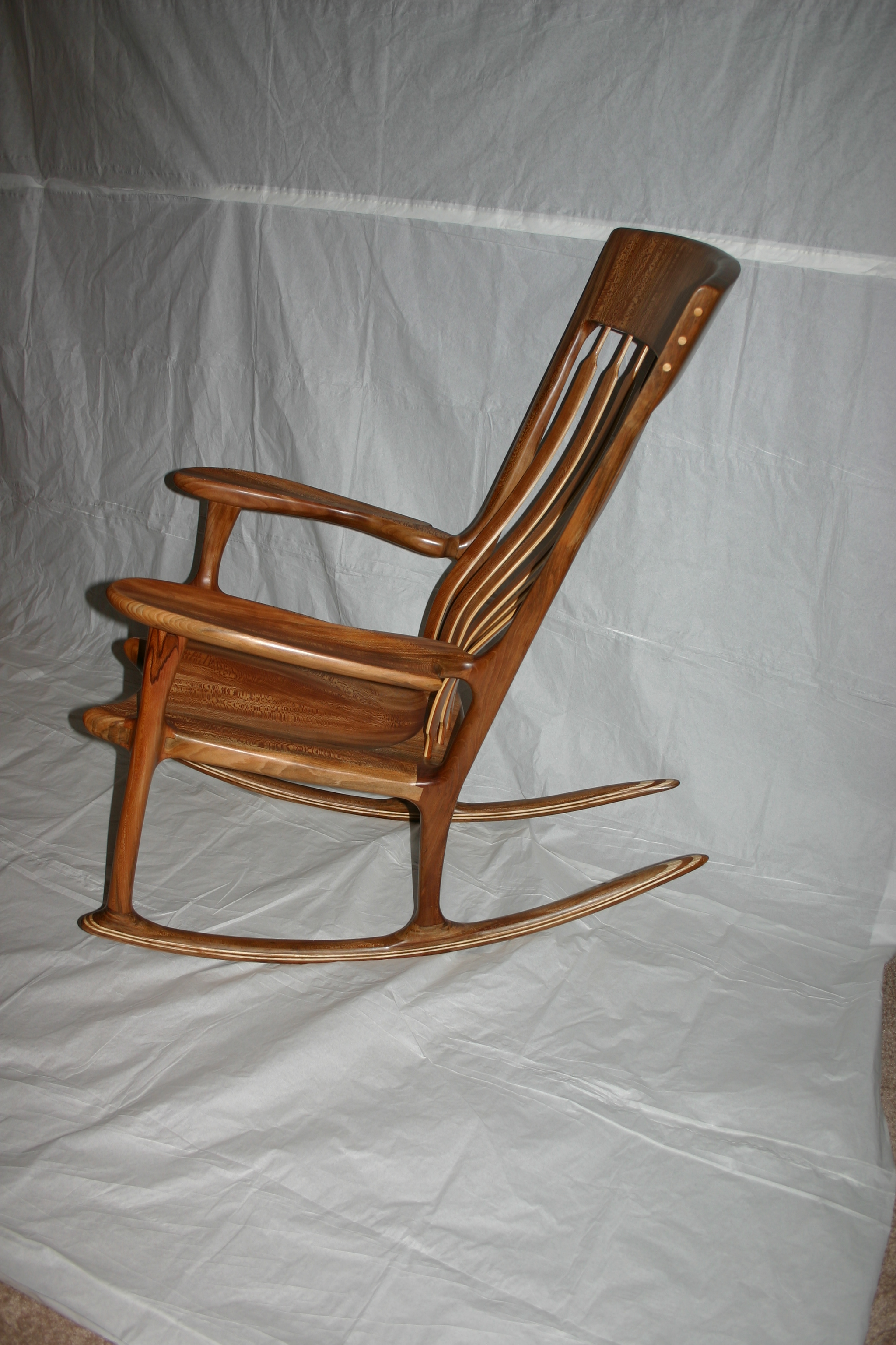 Quarter-sawn and Spalted Sycamore Rocker