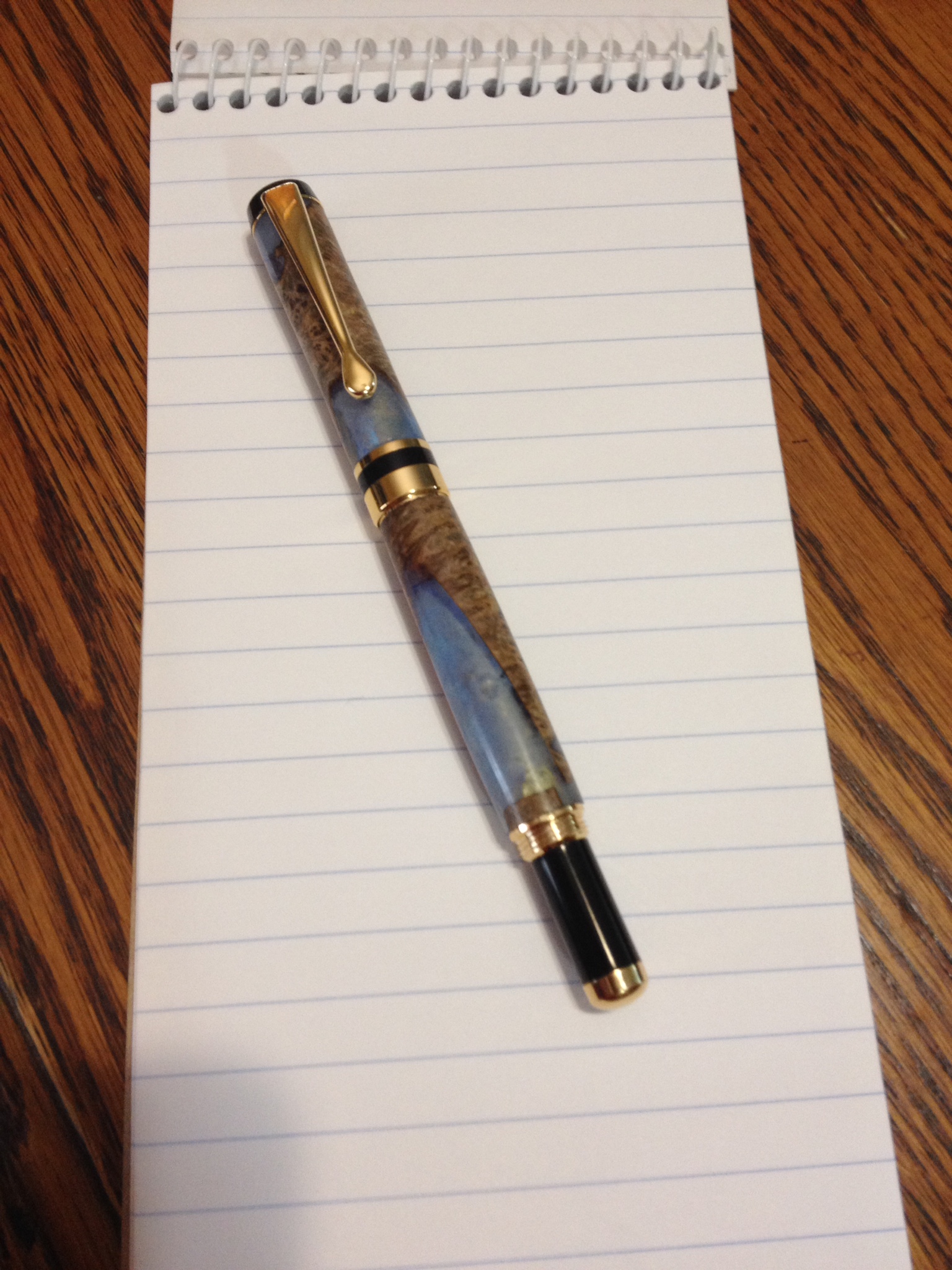 Self Cast acrylic and mallee burl Classic American Fountain Pen