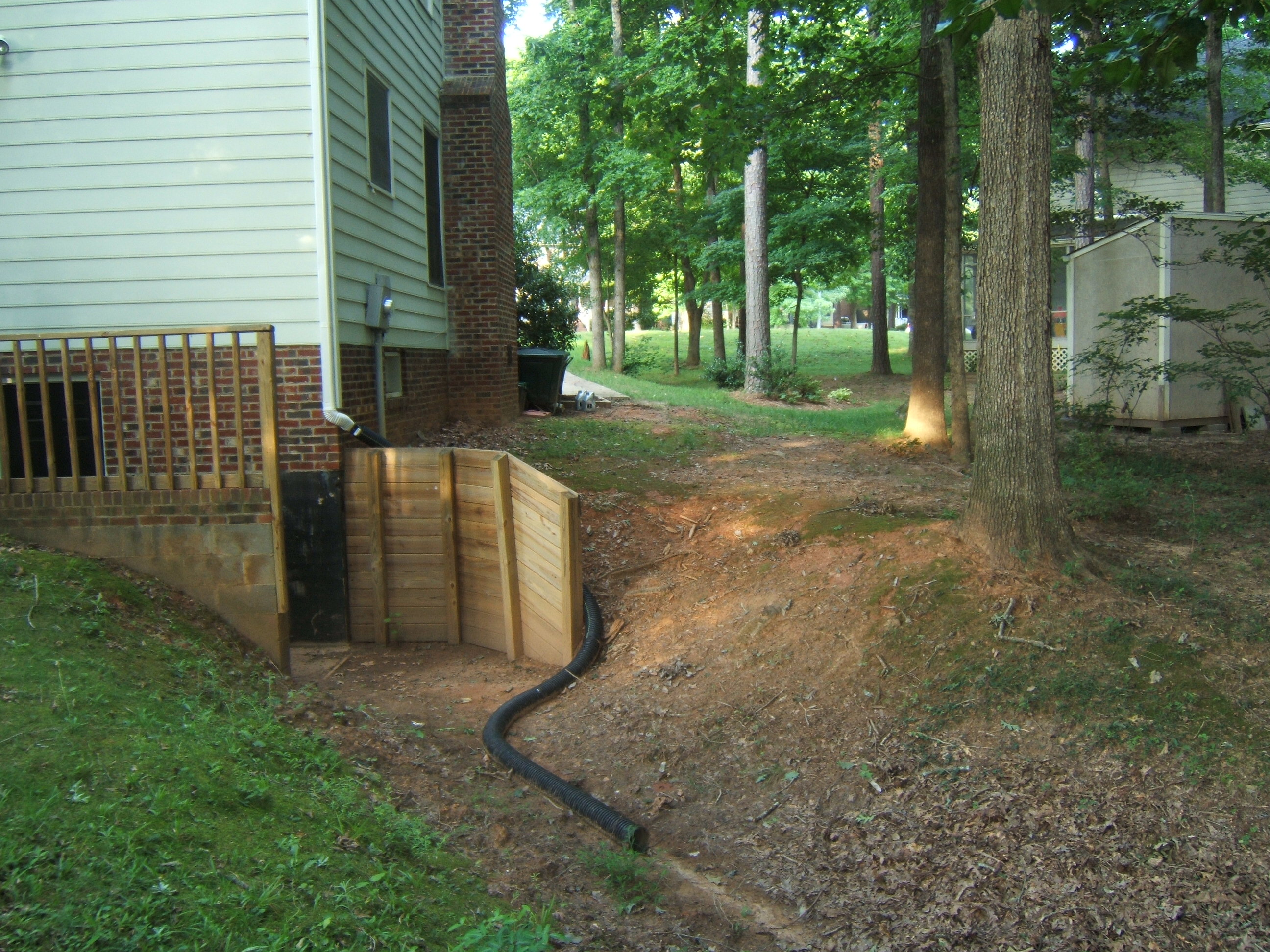 The rear of my house with basement door.