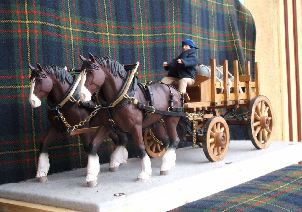 Wagon team with draft harness