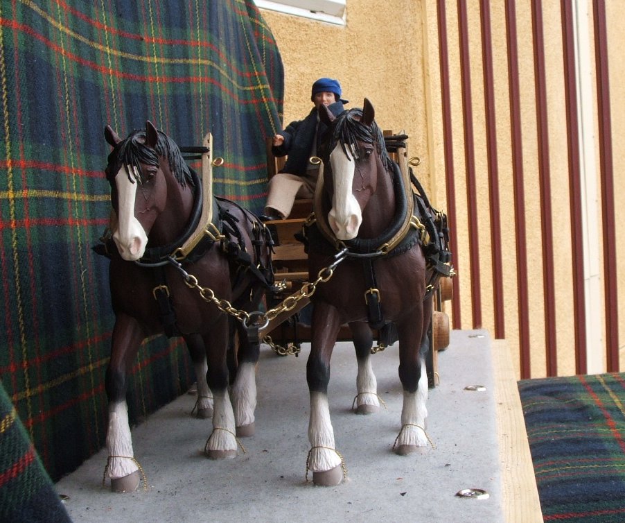 Wagon team with draft harness