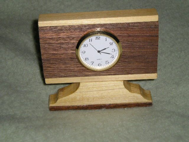 Walnut and Maple Desk Clock